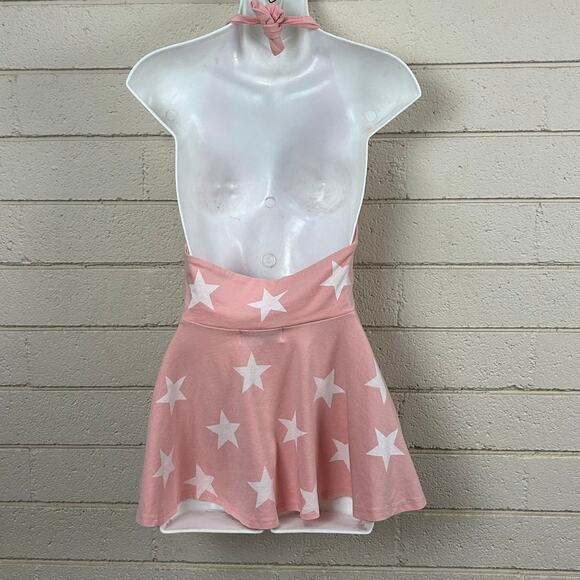 Wildfox Star Pink Halter Peplum Top size S - Picture 2 of 8